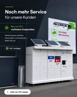 Noch mehr Service für unsere Kunden! 📦

Ab sofort gibt es bei uns vor Ort eine myflexbox Paketstation.
Damit können Pakete bequem abgeholt, retourniert oder versendet werden – flexibel und rund um die Uhr.

Ein weiterer Schritt, um unseren Kunden den Alltag noch einfacher zu machen.

#myflexbox #Paketstation #Kundenservice #INGOBOX #FlexboxKooperation Abholen Retournieren Versenden 24hService INGOBOX